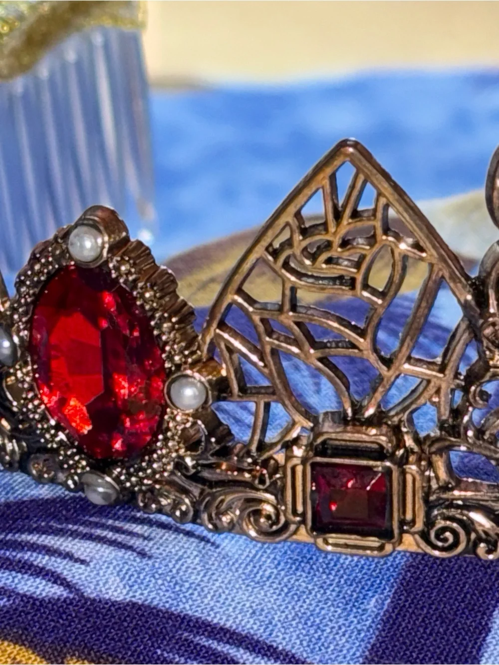 Disney Princess Snow White Crown Gemstone Red  Rhinestone Costume Accessory